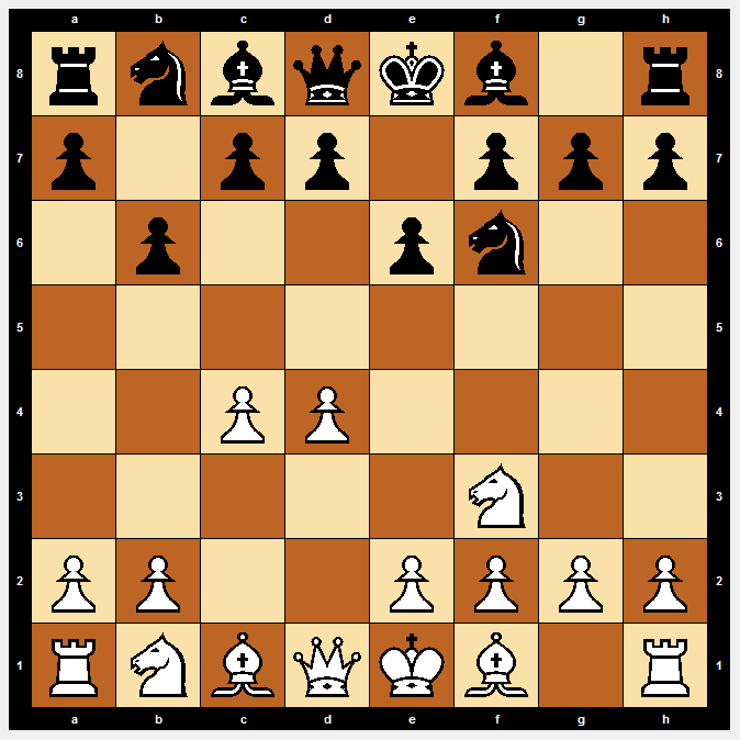 rnbqkb1r/p1pp1ppp/1p2pn2/8/2PP4/5N2/PP2PPPP/RNBQKB1R w KQkq - 0 4