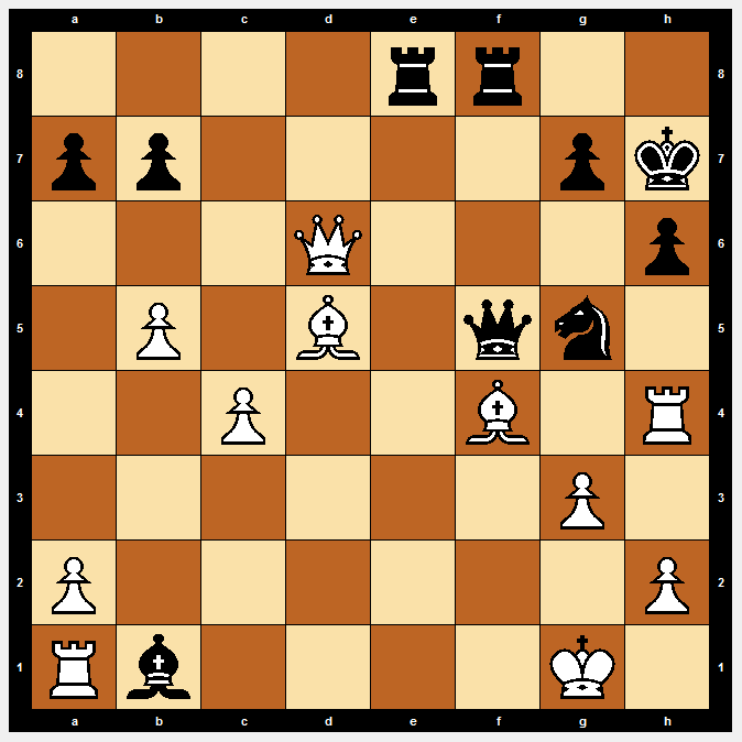4rr2/pp4pk/3Q3p/1P1B1qn1/2P2B1R/6P1/P6P/Rb4K1 w - - 0 30