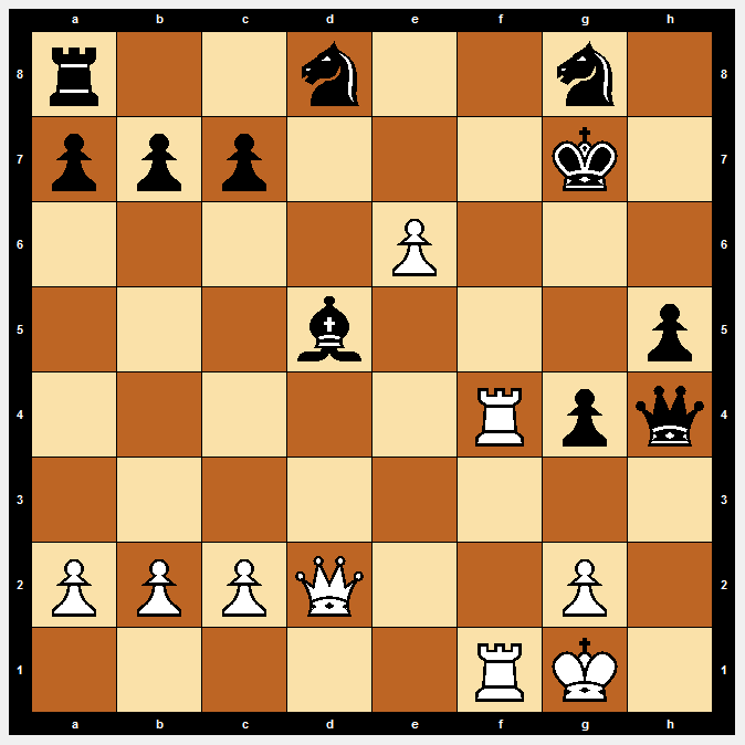 r2n2n1/ppp3k1/4P3/3b3p/5Rpq/8/PPPQ2P1/5RK1 w - - 0 20